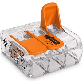 100x WAGO 221-413 ELECTRICAL WIRE BLOCK CONNECTOR STRIP 12V 220-240V CABLE TERMINAL