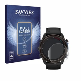 Savvies Pack of 4 Full Screen Protectors for Garmin Descent Mk3i (51 mm) Full Cover Screen Protector Film [3D Curved, Transparent, Anti-Fingerprint]