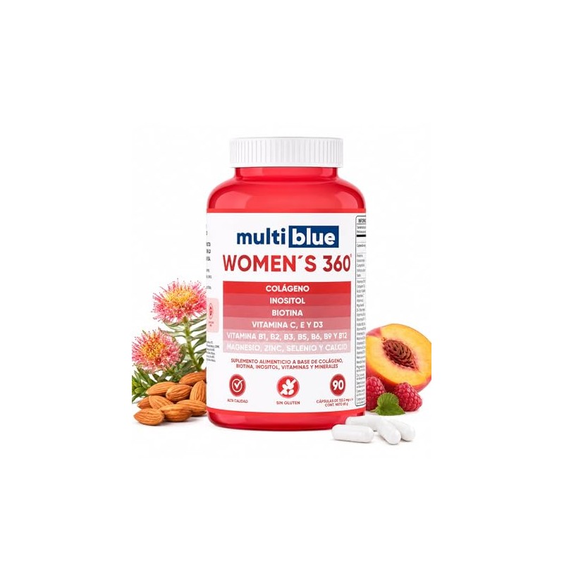 Multivitaminico Mujer Womens 360 Cápsulas Colágeno Biotina Vitaminas Minerales Multivitamínico