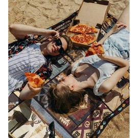 Wruzbxcn Picnic Blankets Vintage Aztec Waterproof Sandproof Picnic Beach Blanket Foldable Portable Travel Large Southwest Rustic Camping Blanket for Outdoor Beaches,Parks,Hiking- 80" X 60"