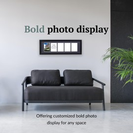 Creative Picture Frames 5 Opening Black Picture Frame Holds 5 By 7-Inch Media With 10X32-Inch Black Mat Collage Including Full Strength Glass, Alphabet Photography