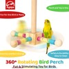 Agape Bird Perch Toy, Parrot 360° Interactive Rotating Toy, Bird