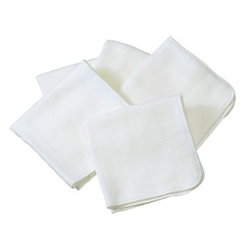 Gauze Handkerchief, Set of 5, Towel Handkerchief, Made in Japan, Senshu Towel (Approx. 9.1 x 9.1 inches (23 x 23 cm), Off-White