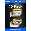 Caution Restricted Area Warning Stickers x10 Peel and Stick 100mm