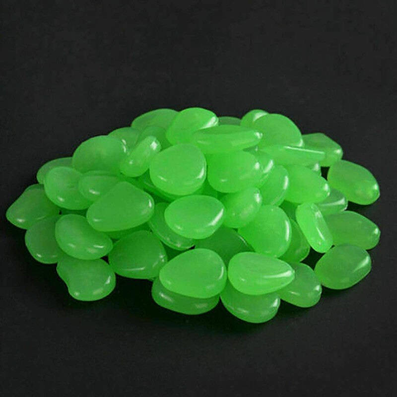 Pebble Stones 100Pcs, Luminous Cobblestones Glowing in Dark Glow Pebble