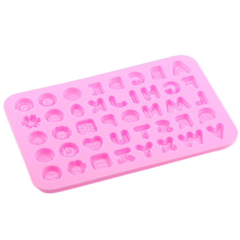 AIBOYA Letter Silicone Candy Molds Alphabet Button Mold For Candy