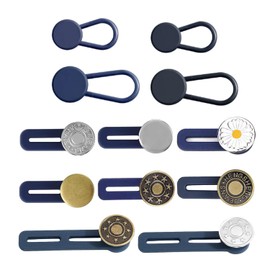 12PCS Button Extenders for Jeans, KAJUDA Pants Button Extender - Instant Waistband Extension - Adjustable Waist Extenders for Men and Women, No-Sew Solution, Assorted Colors