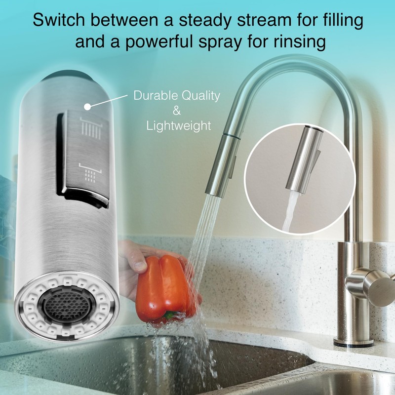 Dura Faucet Streamline Pull-Down Sprayer Replacement - Brushed Satin Nickel