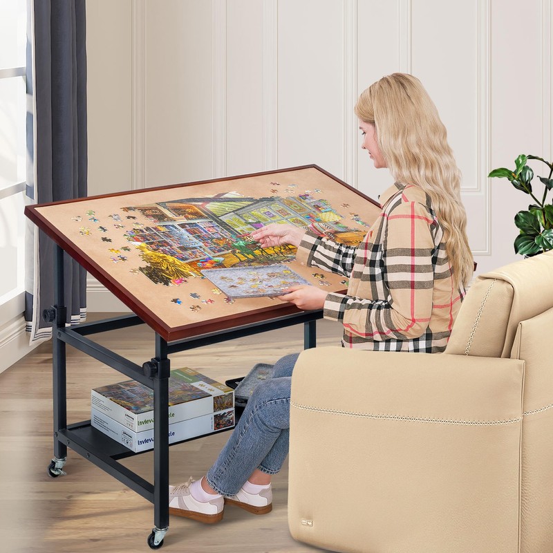 Lavievert 1500 Piece Tilting Puzzle Table with Legs, Angle &