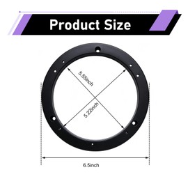 2 PCS 6 Inch Car Door Speaker Mounting Ring, ABS Plastic Speaker Spacer Adapter Ring, Car Audio Stable Shockproof Mounting Bracket, Universal for Most Cars (Black)