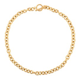 Mikovivi Chunky Necklace For Women, Plated Chain Statement Choker Toggle Necklaces Link Necklaces Chunky Jewelry Necklaces for Layer Jewel Charm Gifts for Women(Gold)