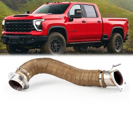 Kucaruce 1Pc Stainless Steel Exhaust Pipe for 2017-2025 Silverado Sierra 2500/3500 HD 6.6L Duramax 3.5" Powerstroke Diesel