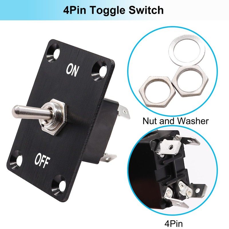 TWTADE Latching Rocker Toggle Switches 4 Pin 2 Position ON/Off
