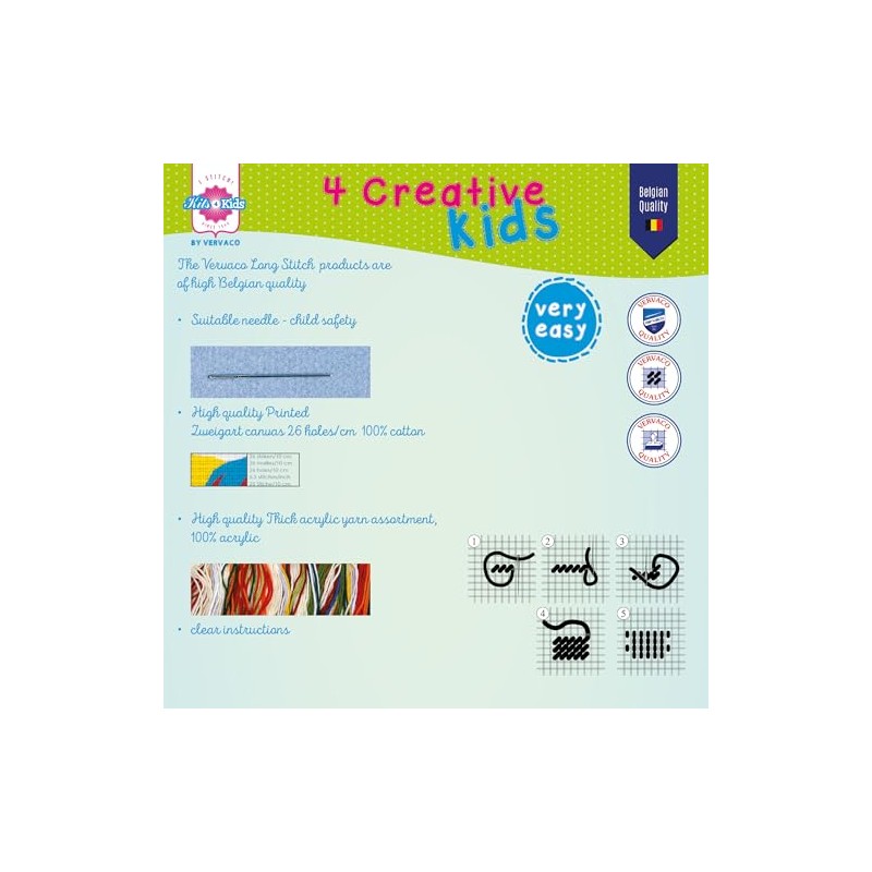 Vervaco Educational Craft Kit Embroidery Cross Stitch Unicorn Creative Leisure