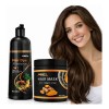 Kit Mascarilla Y Shampoo Tinte Cubre Canas Color Dark Brown