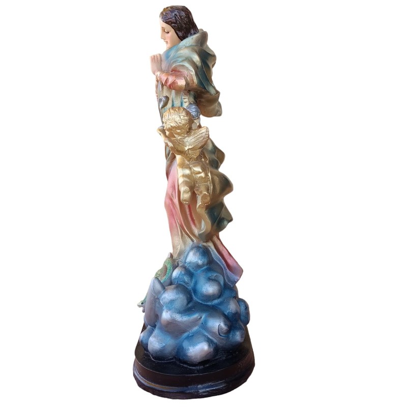 Escultura Virgen Desatanudos 30cm Imagen Religiosa de Resina