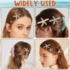 3Pcs Starfish Hair Clips, Gold Beach Hair Barrettes with Pearl