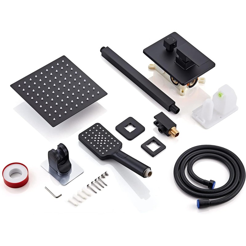 RTOBWEYE 8 Inch Shower Faucet Set Ceiling Mount, High Pressure