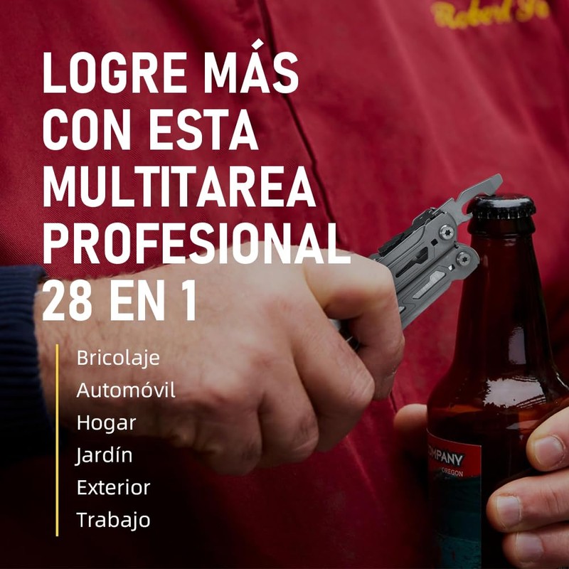 28 en 1 Multiherramienta Alicates de Acero Inoxidable con Funda,