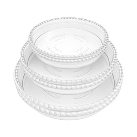 FUTED 6 Pack Clear Plant Saucer 6 8 10 inch, Durable Plastic Plant Trays for Indoor, Round Flower Plant Pot Saucer, Sturdy Plant Water Catcher Tray