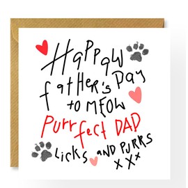 Cat Dad Father's Day Card, Written by Cat, Funny Card for Cat Dad, for Pet Owner, Happy Father's Day
