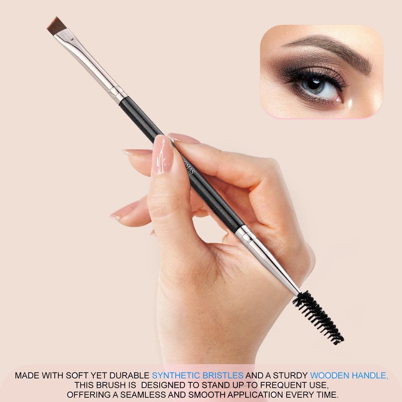 KINGMAS Eyebrow Brush Spoolie Professional Double-Ended Angled Eye Brow Brush