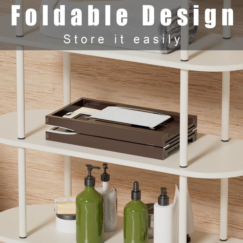 Foldable Bathtub Caddy Tray for Tub,Bamboo Expandable Bath Table Trays,Premium