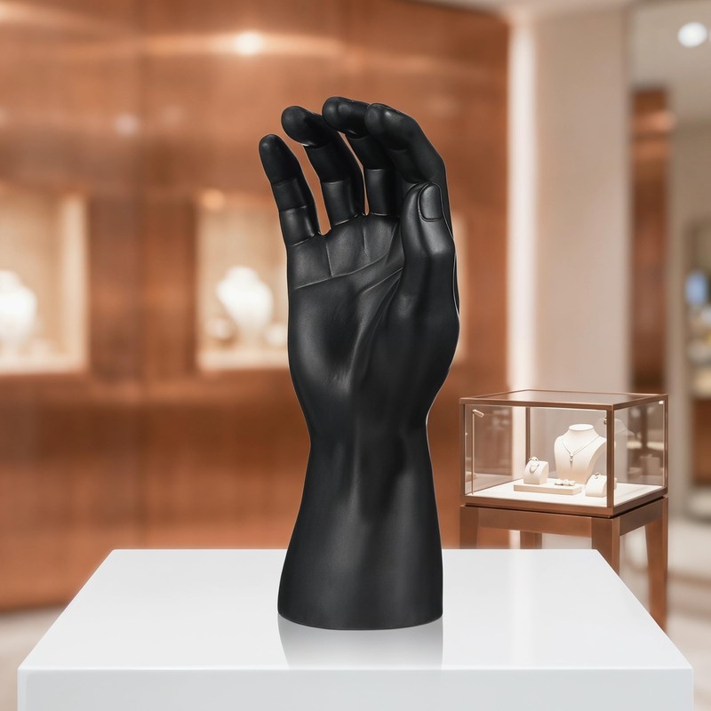 Black Mannequin Hand Ring Display Holder for Men Jewelry,Stable Hand