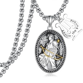 Tajuxa Apollo Geek God Necklace for Men 925 Sterling Silver Apollo Necklace Geek Mythology Jewelry Gifts for Men