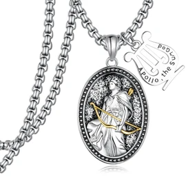 Tajuxa Apollo Geek God Necklace for Men 925 Sterling Silver Apollo Necklace Geek Mythology Jewelry Gifts for Men