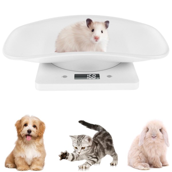 Dog Scale,10kg/1g High Precision Small Pet Weighing Scale Mini Digital Food Weighing Scales Lightweight Portable Kitchen Digital Scale g/ml/oz/lb.oz Anti-Slip Scale for Puppy Kittens Newborns Pet