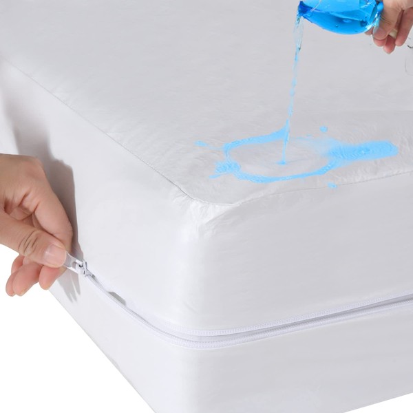Antranfour Twin XL Zippered Mattress Encasement Protector Fully Encased Liquid