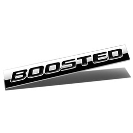 Chrome Finish Metal Emblem Boosted Badge (Black Letter)
