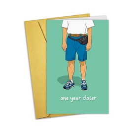 Nchigedy Funny Birthday Card for Men, Humor Joke Birthday Card for Him, Hilarious Birthday Card for Dad Boyfriend Husband, One Year Closer Bday Card for Brother Friend