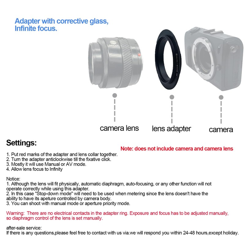 EF M-52 mm Retro Adapter/Macro Reverse Ring EF-M Mirroless M1
