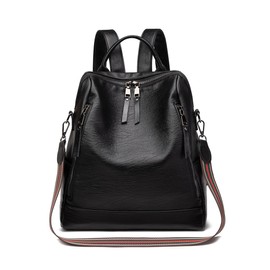 Kiepoar Women PU Leather Backpack Anti-Theft, Fashion Casual Purse Bag Daypack as Shoulder Bag Handbag, Lightweight Chic Multipocket Gran Capacity, Lady Elegant Rucksack for Office Work School Travel