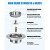 Kitchen Sink Drain Strainer, 3 in 1 All Stainless Steel