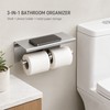 Dual Roll Toilet Paper Holder with Shelf – Stainless Steel