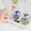 Cute character key ring bow tie key ring doll ring penguin gray 3ea