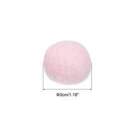 PATIKIL - Bolas de fieltro de lana con pompón de fieltro de 3 cm, 30 mm, color blanco, rosa, para manualidades, proyectos de manualidades, bricolaje, paquete de 10 unidades