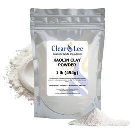 ClearLee Kaolin Clay Cosmetic Grade Powder - 100% Pure Natural Powder - Great For Skin Detox, Rejuvenation, and More - Heal Damaged Skin - DIY Clay Face Mask (1 LB)