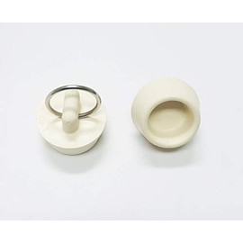 PF WaterWorks PF0437-3 7/8 To 1'' Duo Fit Rubber Sink Stopper, White (Pack of 3)