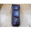 Leather Brown 5" knife sheath.Buffalo nickel snap - fits Buck