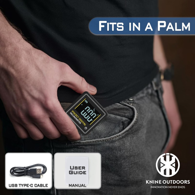 KNINE OUTDOORS Mini Digital Angle Finder 4-side Strong Magnetic Angle