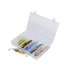 Abu Garcia Paddletail Soft Lure Kit, 60 Rubber Baits in a Range of Tried and Proven Colours, Perfect for Bass, Pike and Walleye - Great Swimming Action Includes Tackle Box