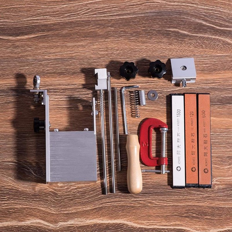 Knife Sharpener Tool with 3 Whetstone 360 Degree Rotation Fixed