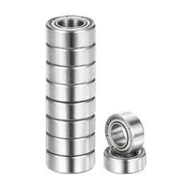 sourcing map 10pcs R188ZZ Deep Groove Ball Bearings 1/4" ID x 1/2" OD x 1/8" Height P5 Miniature Bearings Double Metal Shielded Chrome Steel Z3 Bearing for Engineering Machinery, Silver Tone