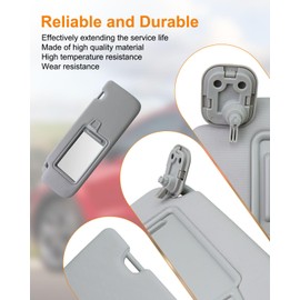 QAGGUM Driver Side Sun Visor W/o Sunroof Fit for KIA Sportage 2017 2018 2019 2020 2021 2022 Replace 85210-D9110, Sun Protection Shade Front Left with Makeup Mirror Gray