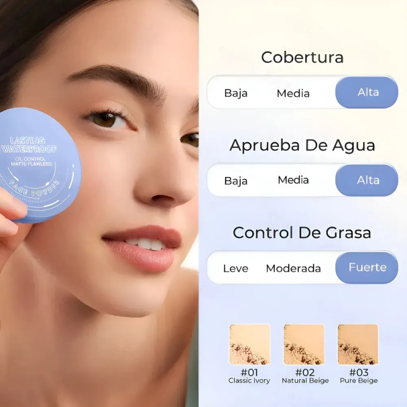 Polvo Compacto Mate Chenta Colorstay 50g 24h Fijador