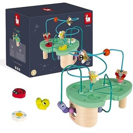 Janod - Caterpillar and Co Looping - Wooden Early - Learning Toy - Educational Game - Fine Motor Skills - 12 Months - J08253